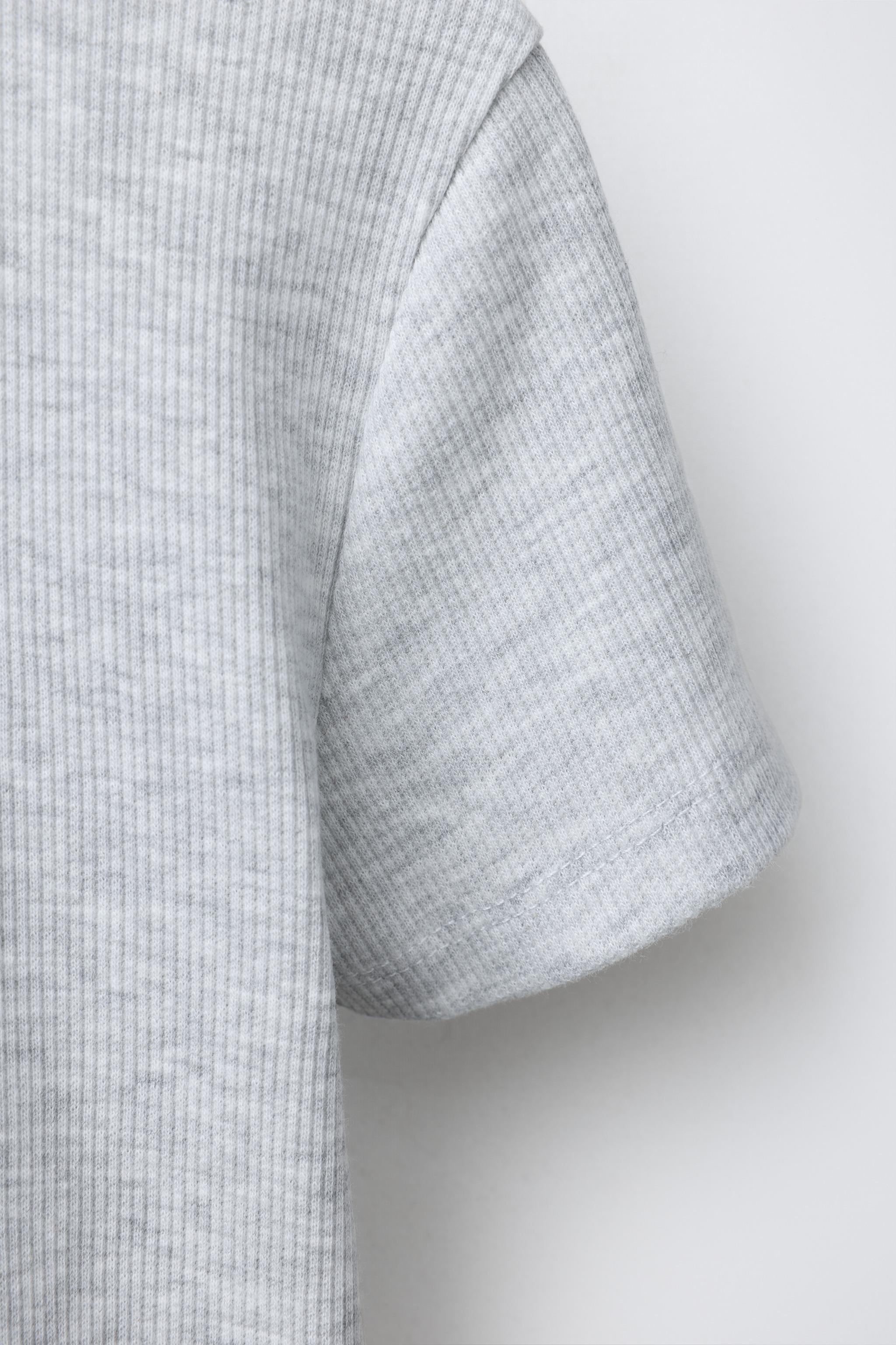 DOG PRINT RIBBED T-SHIRT